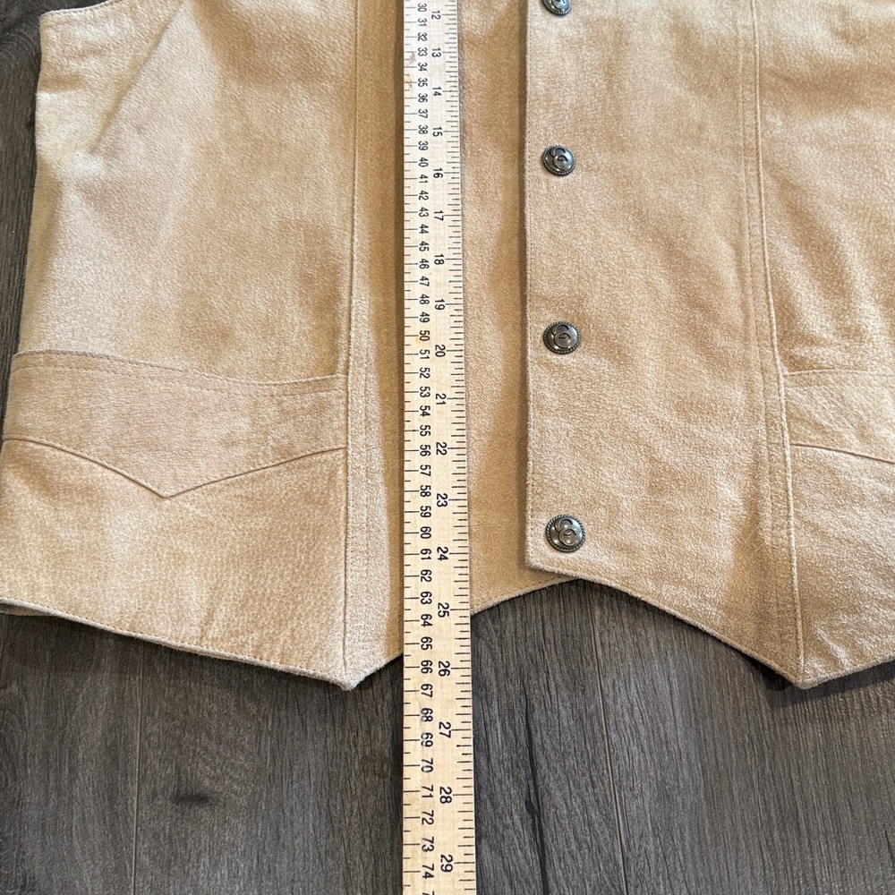 💜Cripple Creek Men's Tan Leather Suede Vest Western Cowboy Sleek Comfort Stylish - Picture 11 of 11